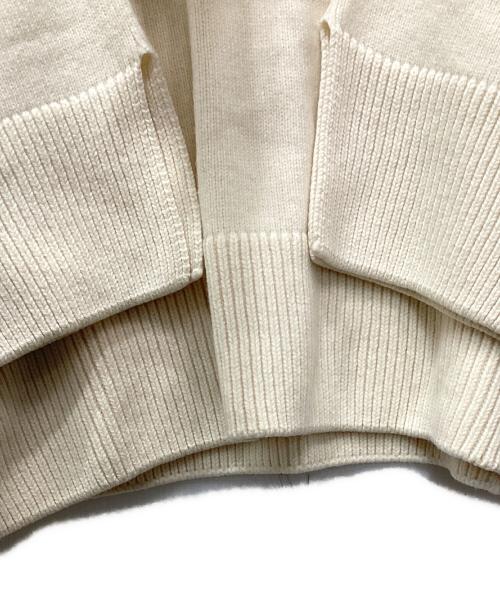 maison kitsune（メゾンキツネ）MAISON KITSUNE (メゾンキツネ) カシミヤ混サイドジップニット アイボリー サイズ:Sの古着・服飾アイテム