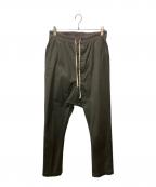 RICK OWENSリックオウエンス）の古着「DRAWSTRING LONG ストレッチサルエルパンツ」｜カーキ