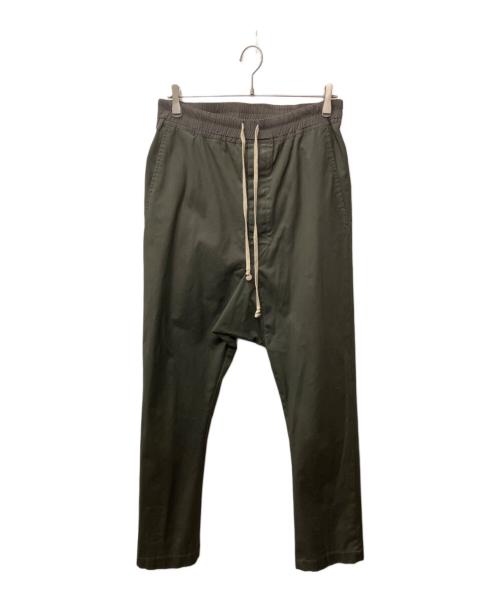 RICK OWENS（リックオウエンス）RICK OWENS (リックオウエンス) DRAWSTRING LONG ストレッチサルエルパンツ カーキ サイズ:US36の古着・服飾アイテム