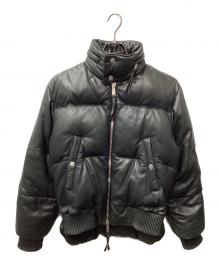 DSQUARED2（ディースクエアード）の古着「レザーダウンジャケット」｜ブラック