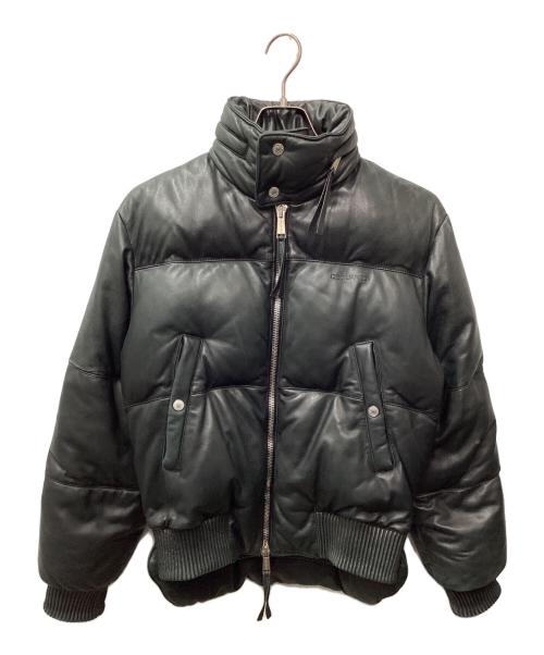DSQUARED2（ディースクエアード）DSQUARED2 (ディースクエアード) レザーダウンジャケット ブラック サイズ:46の古着・服飾アイテム