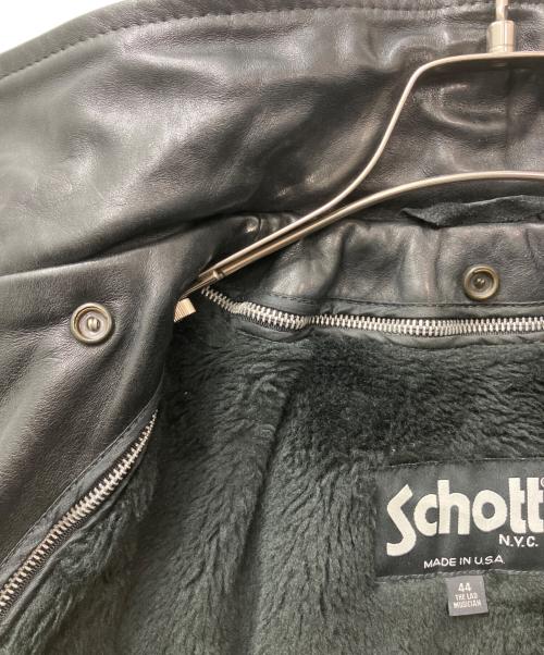 Schott（ショット）Schott (ショット) LAD MUSICIAN (ラッドミュージシャン) ボアライナーダブルライダースジャケット ブラック サイズ:４４の古着・服飾アイテム