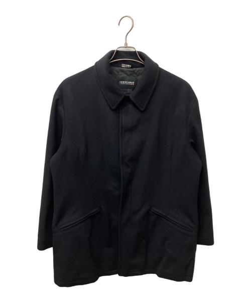 GIORGIO ARMANI（ジョルジオアルマーニ）GIORGIO ARMANI (ジョルジオアルマーニ) ウールスナップジャケット ブラック サイズ:50の古着・服飾アイテム