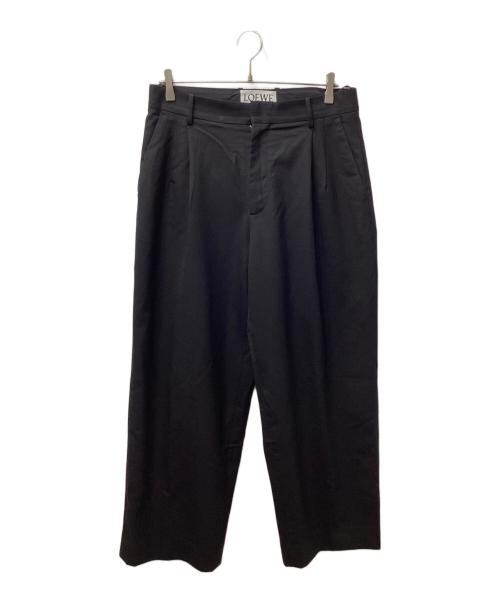 LOEWE（ロエベ）LOEWE (ロエベ) 2タックワイドスラックス ブラック サイズ:48の古着・服飾アイテム