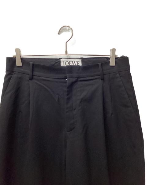 LOEWE（ロエベ）LOEWE (ロエベ) 2タックワイドスラックス ブラック サイズ:48の古着・服飾アイテム