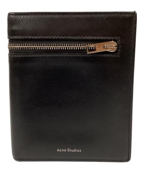Acne studios（アクネ ストゥディオズ）Acne studios (アクネ ストゥディオズ) ジップポケットレザー3つ折り財布 ブラックの古着・服飾アイテム