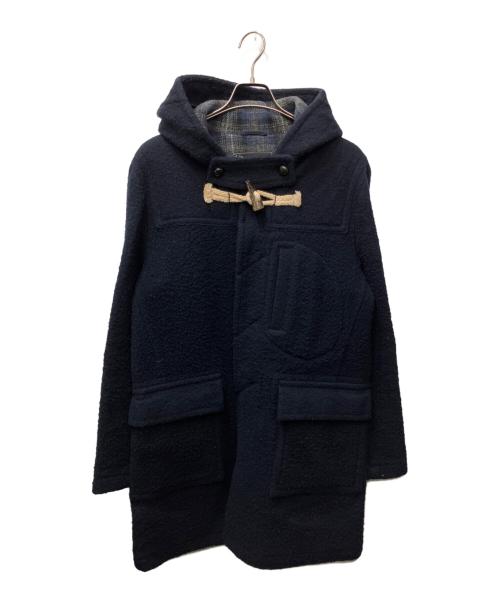 NUMBER (N)INE（ナンバーナイン）NUMBER (N)INE (ナンバーナイン) エルボーパッチフーディーダッフルコート ネイビー サイズ:４の古着・服飾アイテム