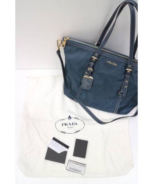 PRADA（プラダ）PRADA (プラダ) 2WAYバッグ ネイビー BR4253の古着・服飾アイテム