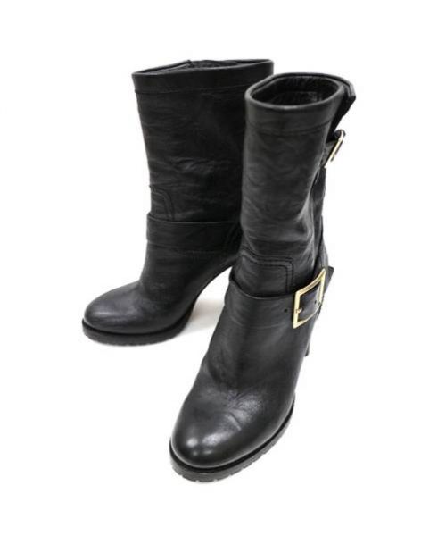 JIMMY CHOO（ジミーチュウ）JIMMY CHOO (ジミーチュウ) バイカーブーツ ブラック サイズ:36 1/2 　DART　444072の古着・服飾アイテム