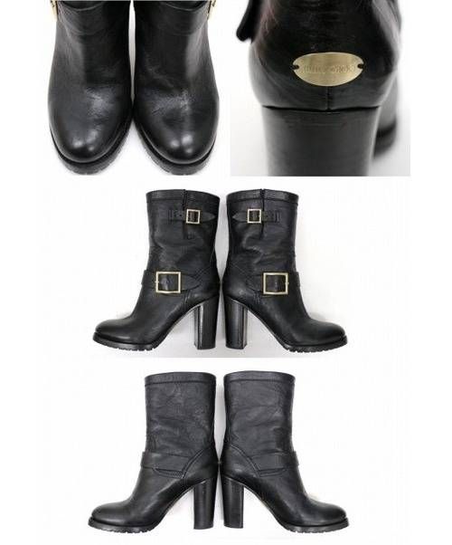 JIMMY CHOO（ジミーチュウ）JIMMY CHOO (ジミーチュウ) バイカーブーツ ブラック サイズ:36 1/2 　DART　444072の古着・服飾アイテム