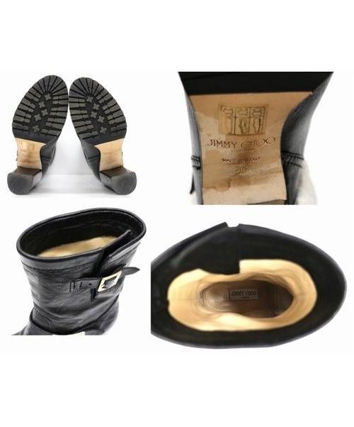 JIMMY CHOO（ジミーチュウ）JIMMY CHOO (ジミーチュウ) バイカーブーツ ブラック サイズ:36 1/2 　DART　444072の古着・服飾アイテム