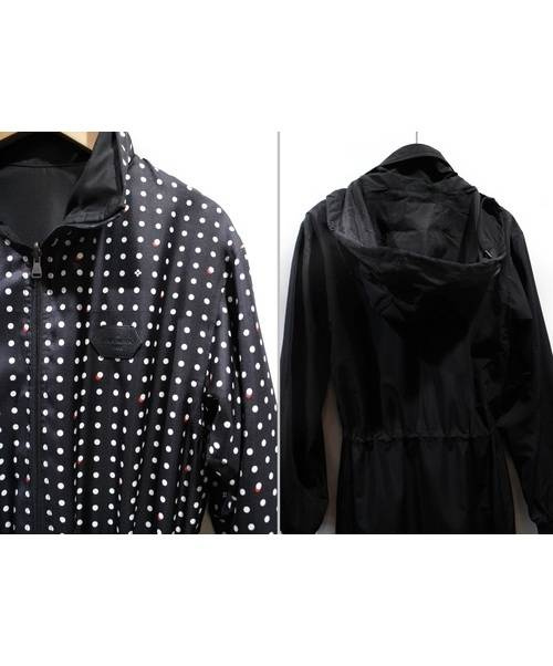 LOUIS VUITTON（ルイ ヴィトン）LOUIS VUITTON (ルイヴィトン) リバーシブルドットシルクサテンコート ブラック サイズ:34の古着・服飾アイテム