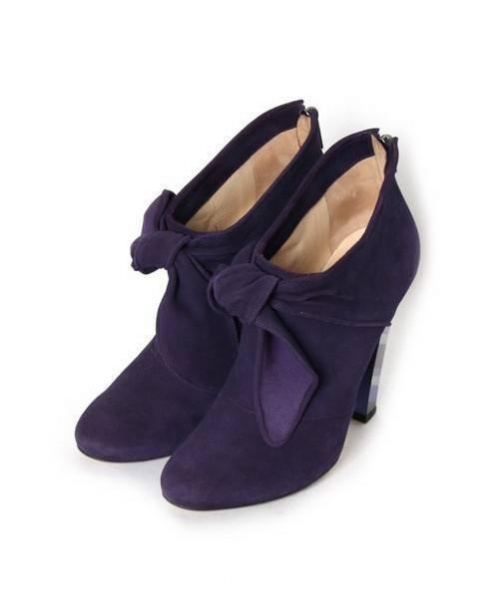 JIMMY CHOO（ジミーチュウ）JIMMY CHOO (ジミーチュウ) ショートブーツ パープル サイズ:38 1/2の古着・服飾アイテム