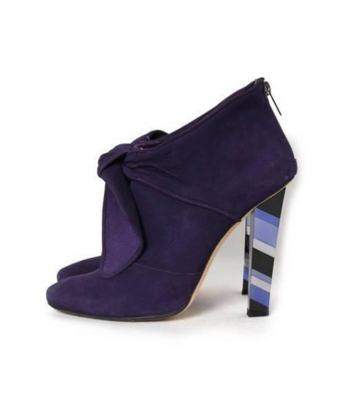 JIMMY CHOO（ジミーチュウ）JIMMY CHOO (ジミーチュウ) ショートブーツ パープル サイズ:38 1/2の古着・服飾アイテム