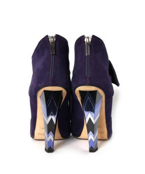 JIMMY CHOO（ジミーチュウ）JIMMY CHOO (ジミーチュウ) ショートブーツ パープル サイズ:38 1/2の古着・服飾アイテム