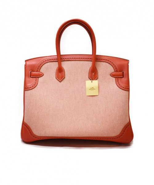 HERMES（エルメス）HERMES (エルメス) バーキンギリーズ35 サンギーヌ/エクリュ 未使用品 トワルアッシュ×ヴォースイフト □R(2014年)の古着・服飾アイテム