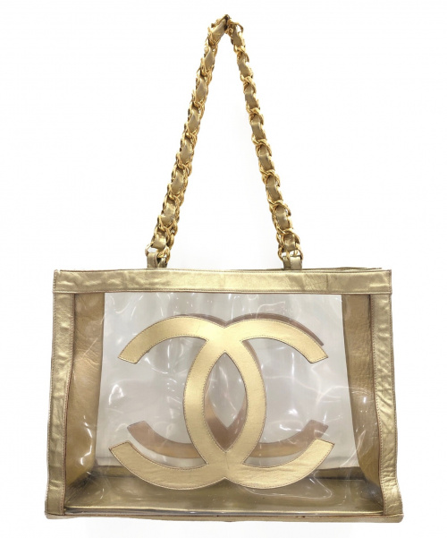CHANEL（シャネル）CHANEL (シャネル) ビニールチェーントートバッグ ゴールド サイズ:-の古着・服飾アイテム