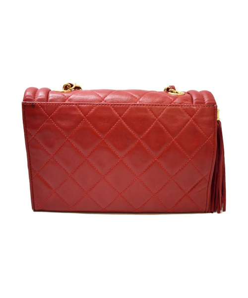 CHANEL（シャネル）CHANEL (シャネル) フリンジショルダーバッグ レッド サイズ:- レザー 1143603の古着・服飾アイテム