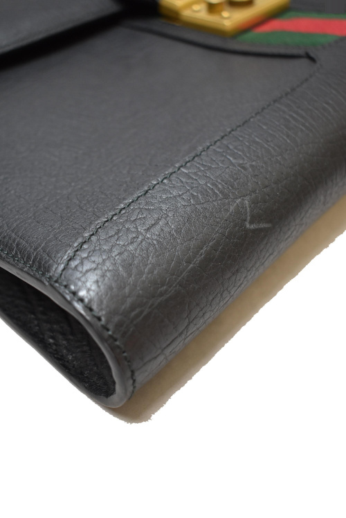 GUCCI（グッチ）GUCCI (グッチ) シェリーラインメッセンジャーバッグ ブラック サイズ:- 437543の古着・服飾アイテム