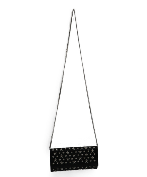 JIMMY CHOO（ジミーチュウ）JIMMY CHOO (ジミーチュウ) スタッズチェーンショルダーウォレット ブラック サイズ:下記参照 011VW3の古着・服飾アイテム