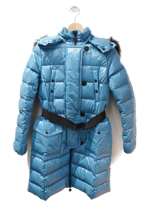MONCLER（モンクレール）MONCLER (モンクレール) GENEVRIER/ファー付ダウンコート ブルー サイズ:152cmの古着・服飾アイテム
