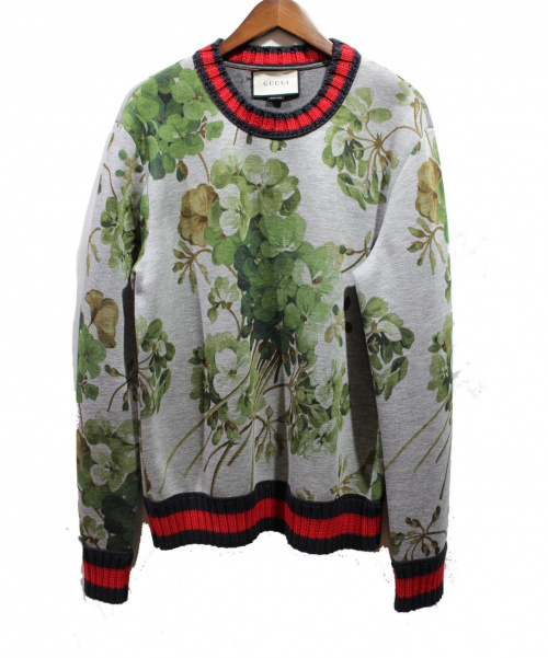 GUCCI（グッチ）GUCCI (グッチ) ブルームプリントスウェット グレー サイズ:Lの古着・服飾アイテム