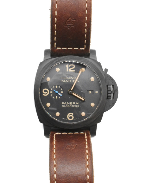 OFFICINE PANERAI（オフィチーネ パネライ）OFFICINE PANERAI (オフィチーネ パネライ) ルミノールマリーナ 1950 ブラック  PAM00661 自動巻き レザー 44mm S番の古着・服飾アイテム