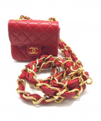 CHANELシャネル）の古着「ミニマトラッセ付チェーンベルト」｜レッド