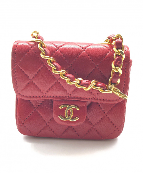 CHANEL（シャネル）CHANEL (シャネル) ミニマトラッセ付チェーンベルト レッドの古着・服飾アイテム