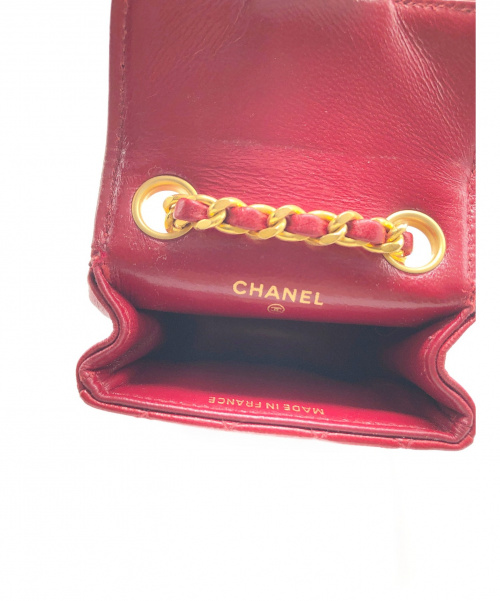 CHANEL（シャネル）CHANEL (シャネル) ミニマトラッセ付チェーンベルト レッドの古着・服飾アイテム