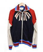 GUCCIグッチ）の古着「18SS/カラーブロックトラックジャケット」｜レッド×ネイビー