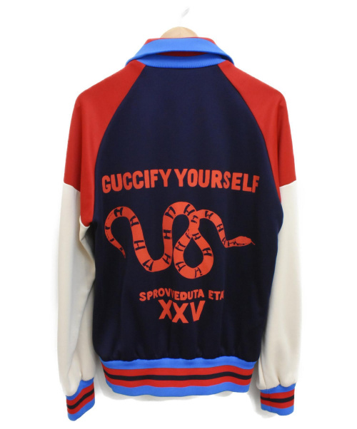 GUCCI（グッチ）GUCCI (グッチ) 18SS/カラーブロックトラックジャケット レッド×ネイビー サイズ:S 18SS/GUCCIFY YOURSELFの古着・服飾アイテム