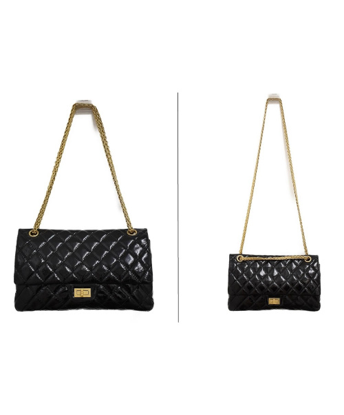 CHANEL（シャネル）CHANEL (シャネル) パテントチェーンショルダーバッグ/2.55ライン ダブルフラップの古着・服飾アイテム