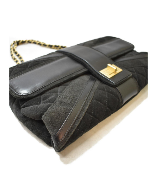 CHANEL（シャネル）CHANEL (シャネル) ダブルチェーンショルダーバッグ/2.55ライン ブラックの古着・服飾アイテム