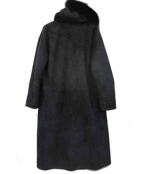 MaxMara（マックスマーラ）MaxMara (マックスマラ) ファー装飾ムートンロングコート サイズ:42の古着・服飾アイテム