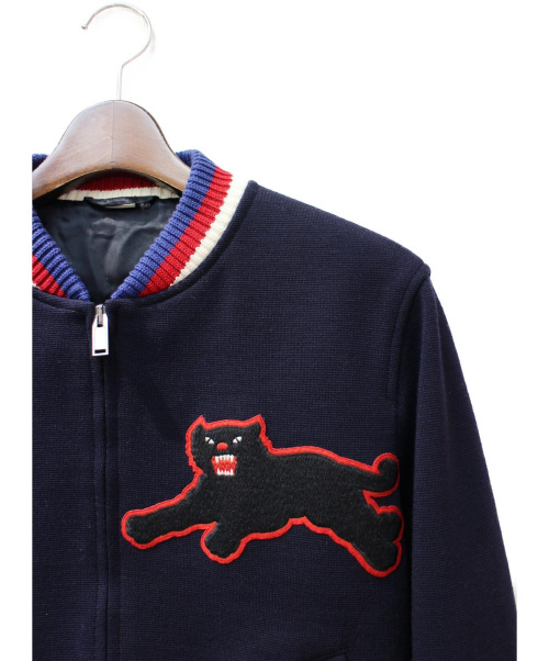 GUCCI（グッチ）GUCCI (グッチ) 18SS/パンサーアップリケボンバージャケット ネイビー サイズ:44の古着・服飾アイテム