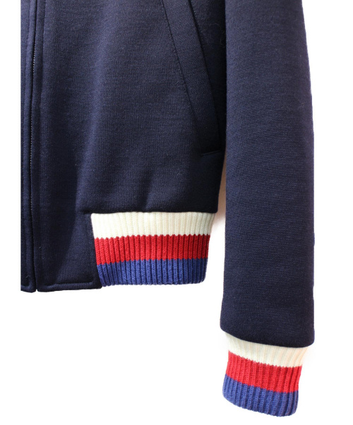 GUCCI（グッチ）GUCCI (グッチ) 18SS/パンサーアップリケボンバージャケット ネイビー サイズ:44の古着・服飾アイテム