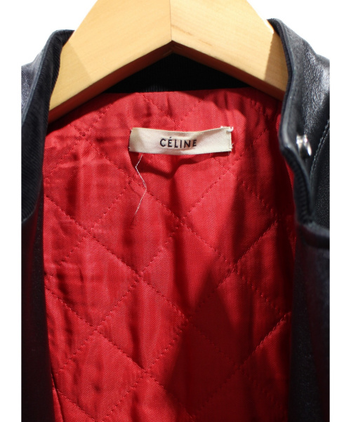 CELINE（セリーヌ）CELINE (セリーヌ) バイカージャケット ブラック サイズ:36 シープスキンの古着・服飾アイテム