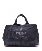 PRADAプラダ）の古着「デニムトートバッグ」｜ブラック
