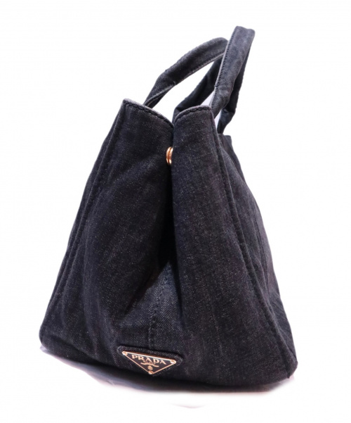 PRADA（プラダ）PRADA (プラダ) デニムトートバッグ ブラック カナパ B2642Bの古着・服飾アイテム