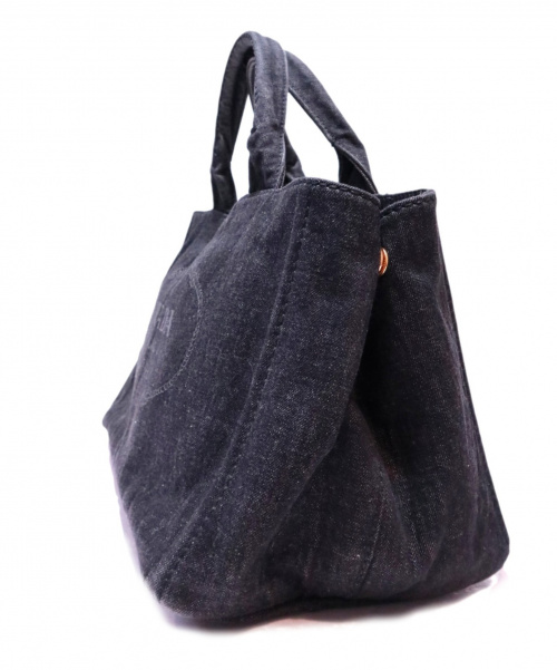PRADA（プラダ）PRADA (プラダ) デニムトートバッグ ブラック カナパ B2642Bの古着・服飾アイテム