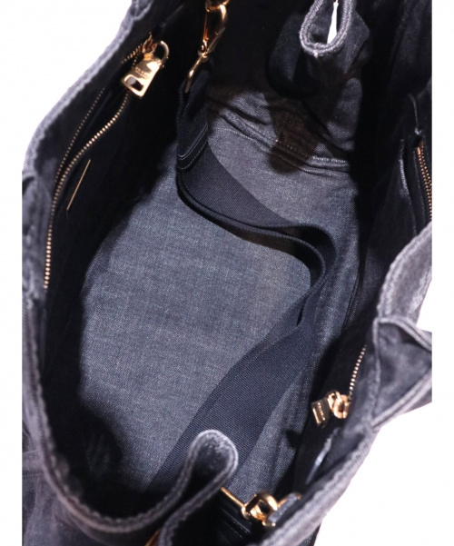 PRADA（プラダ）PRADA (プラダ) デニムトートバッグ ブラック カナパ B2642Bの古着・服飾アイテム