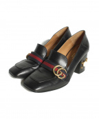 GUCCIグッチ）の古着「ミッドヒールローファー」｜ブラック