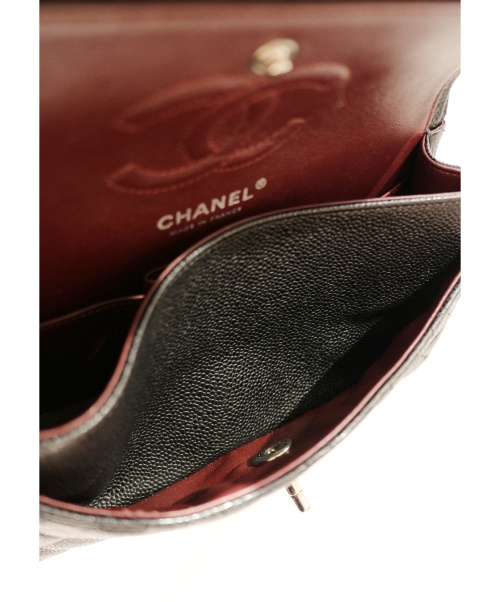 CHANEL（シャネル）CHANEL (シャネル) マトラッセ ブラック サイズ:23 キャビアスキン　Wフラップ　Wチェーン　A01113の古着・服飾アイテム