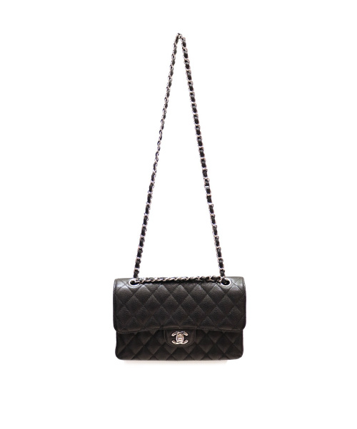 CHANEL（シャネル）CHANEL (シャネル) マトラッセ ブラック サイズ:23 キャビアスキン　Wフラップ　Wチェーン　A01113の古着・服飾アイテム