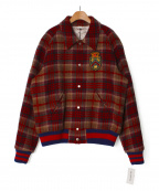 GUCCIグッチ）の古着「チェックボンバージャケット」｜レッド