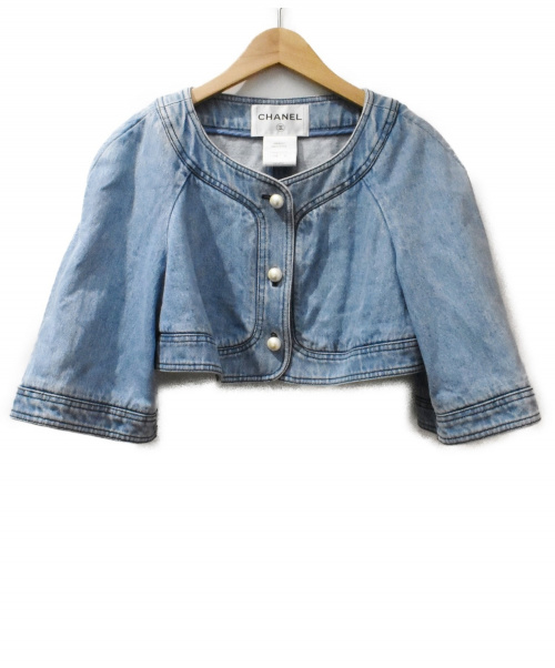 CHANEL（シャネル）CHANEL (シャネル) ショートジャケット ライトブルー サイズ:36の古着・服飾アイテム