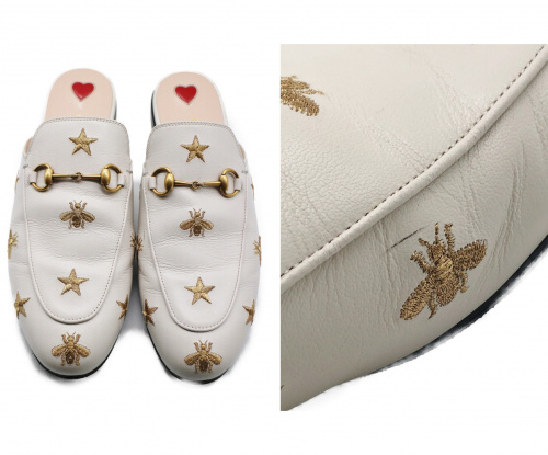GUCCI（グッチ）GUCCI (グッチ) エンブロイダリープリンスタウン アイボリー サイズ:39の古着・服飾アイテム