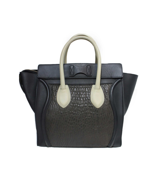 CELINE（セリーヌ）CELINE (セリーヌ) ラゲージ ミニショッパー/トートバッグ ブラック ラゲージ S-CE-1011の古着・服飾アイテム