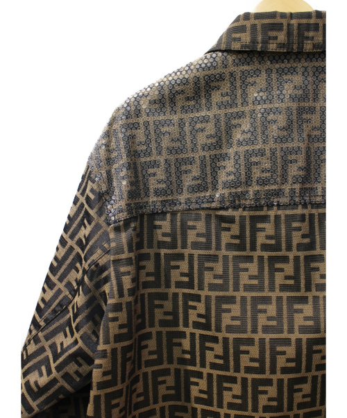 FENDI（フェンディ）FENDI (フェンディ) ZUCCA JACKET/ズッカ柄ジャケット ブラウン サイズ:42の古着・服飾アイテム